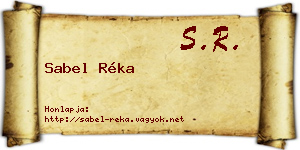 Sabel Réka névjegykártya